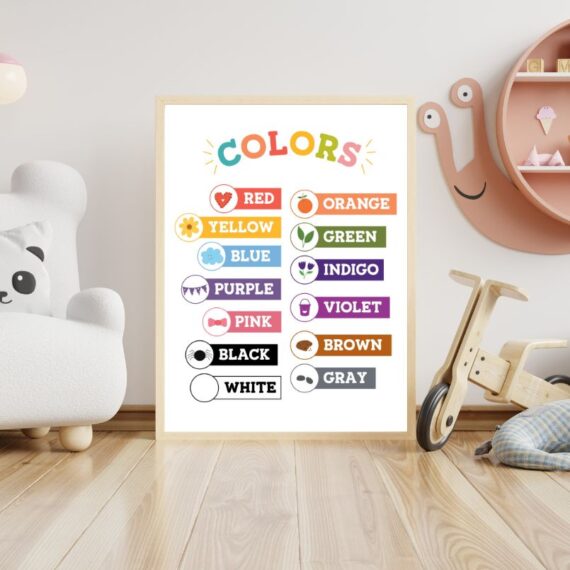Colors Wood Print Nursery Wall Art - Image 2