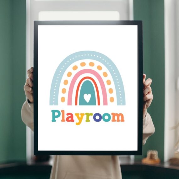 Playroom Colorful Wood Print Nursery Wall Art
