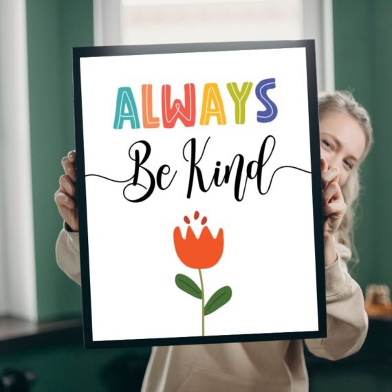Always Be Kind Wood Print Nursery Wall Art