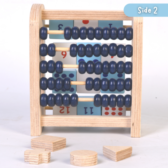 4 in 1 Mini Colorful Birchwood Abacus - Image 2