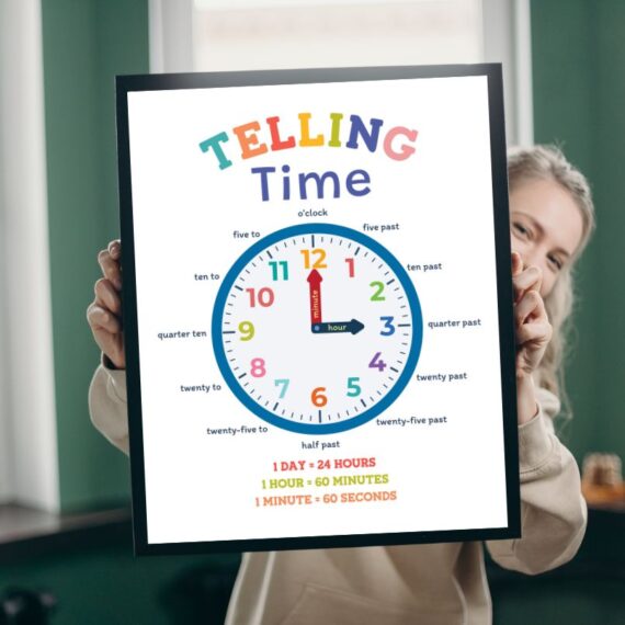 Telling Time Wood Print Nursery Wall Art