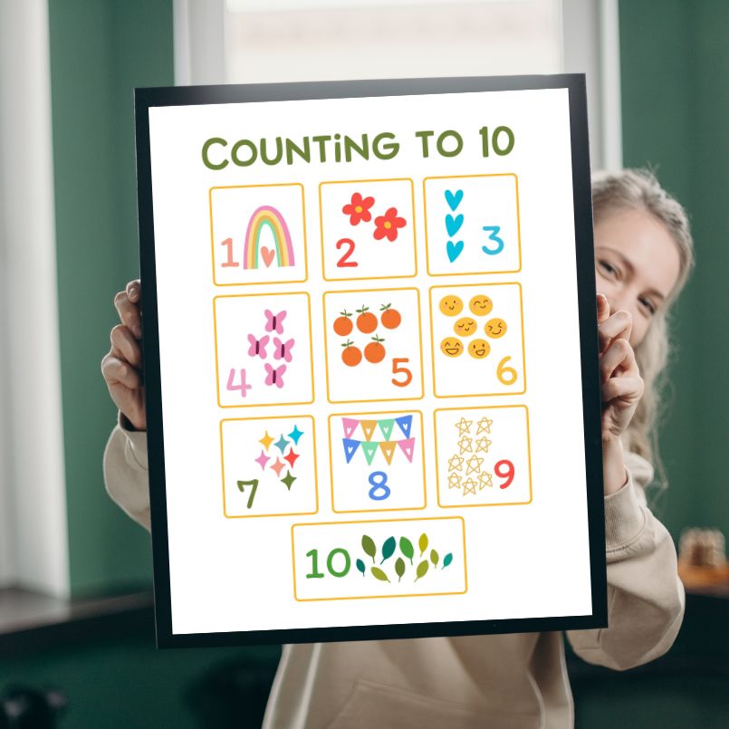 Counting To 10 Wood Print Nursery Wall Art