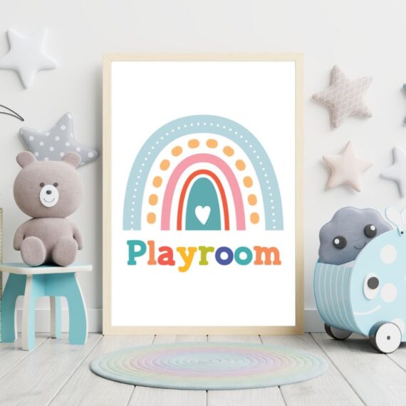 Playroom Colorful Wood Print Nursery Wall Art - Image 2