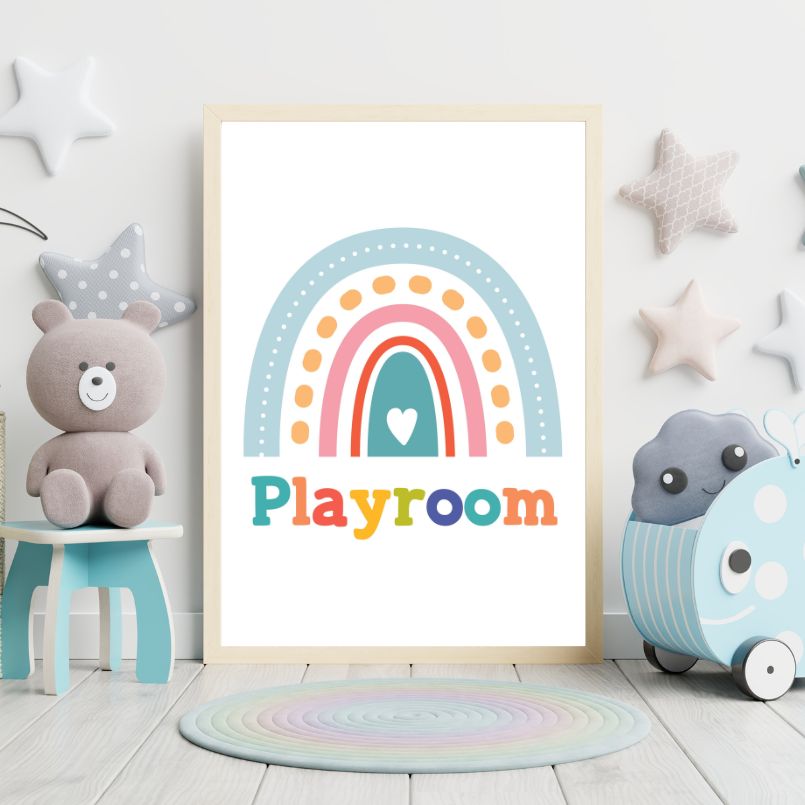 Playroom Colorful Wood Print Nursery Wall Art - Image 2