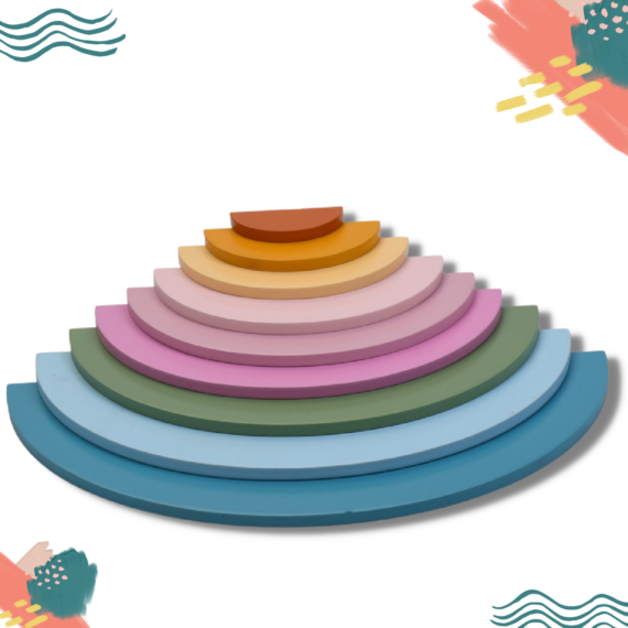 Set of 9 Halfmoon Rainbow Stacker - Image 2