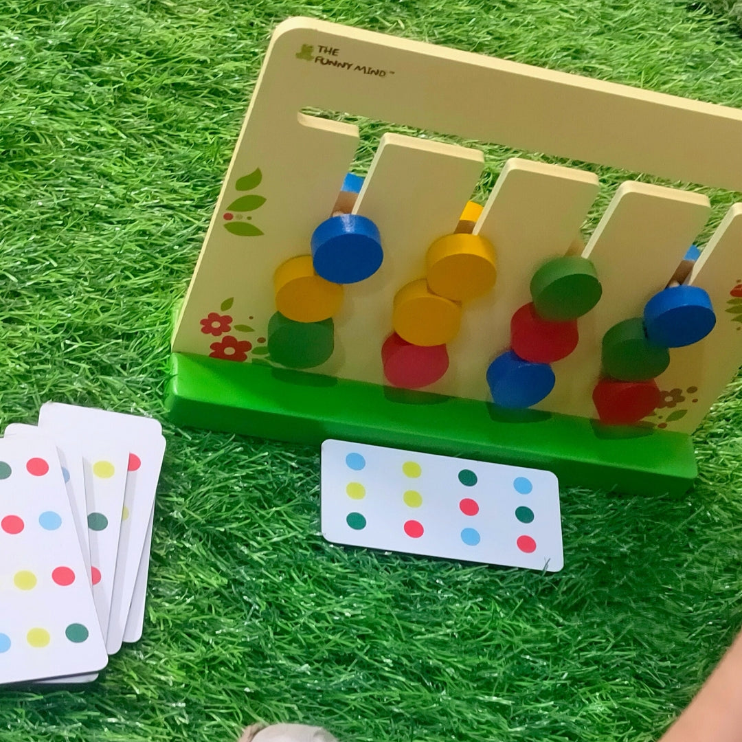 Colour and Pattern Matching Montessori Wooden Slide Puzzle - Image 3