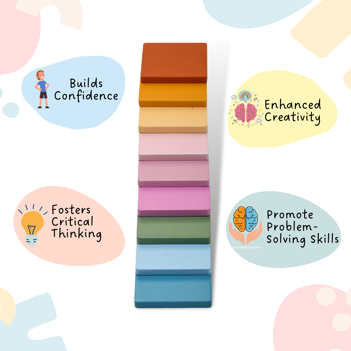 Set of 9 Rectangular Rainbow Stacker - Image 2