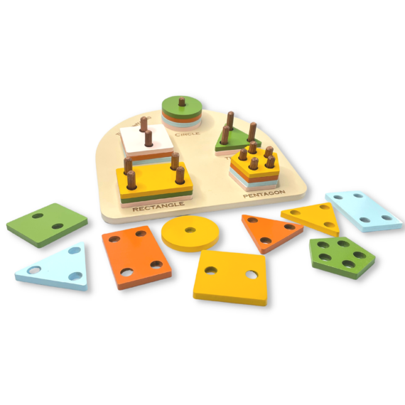 Halfmoon Geometric Shape Sorter 26 Pieces - Image 2