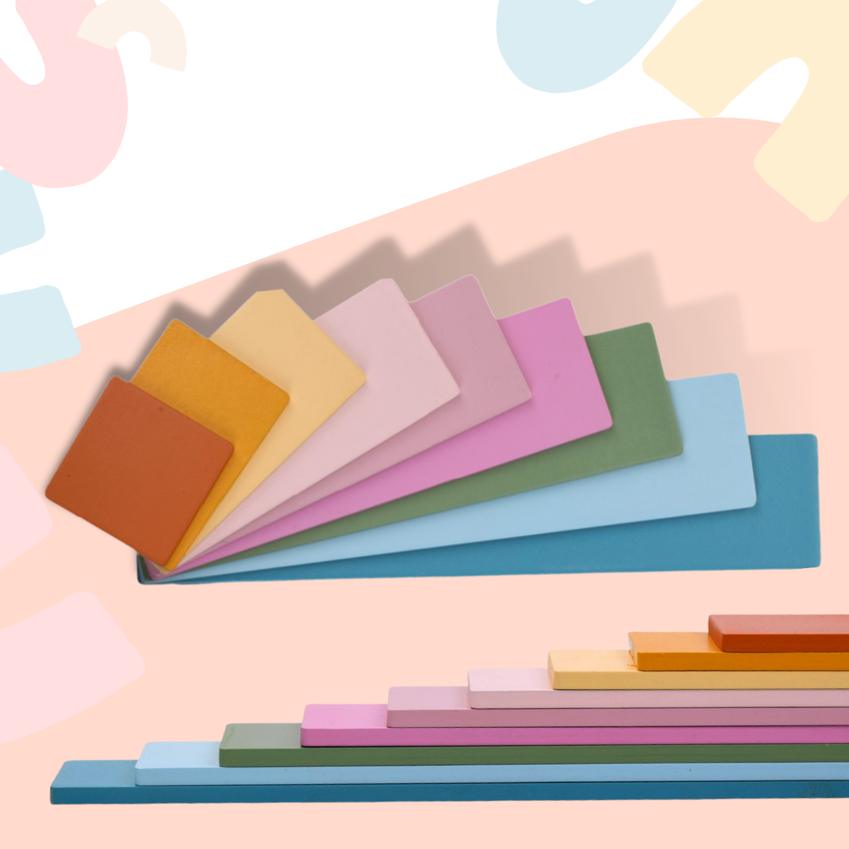 Set of 9 Rectangular Rainbow Stacker - Image 3