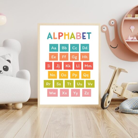 Alphabet Colorful Wood Print Nursery Wall Art - Image 2