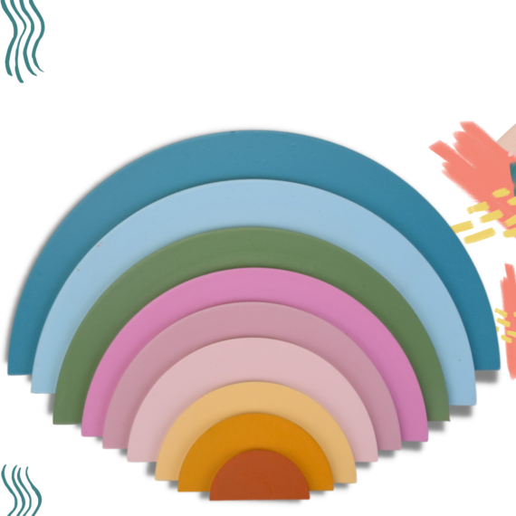 Set of 9 Halfmoon Rainbow Stacker - Image 5