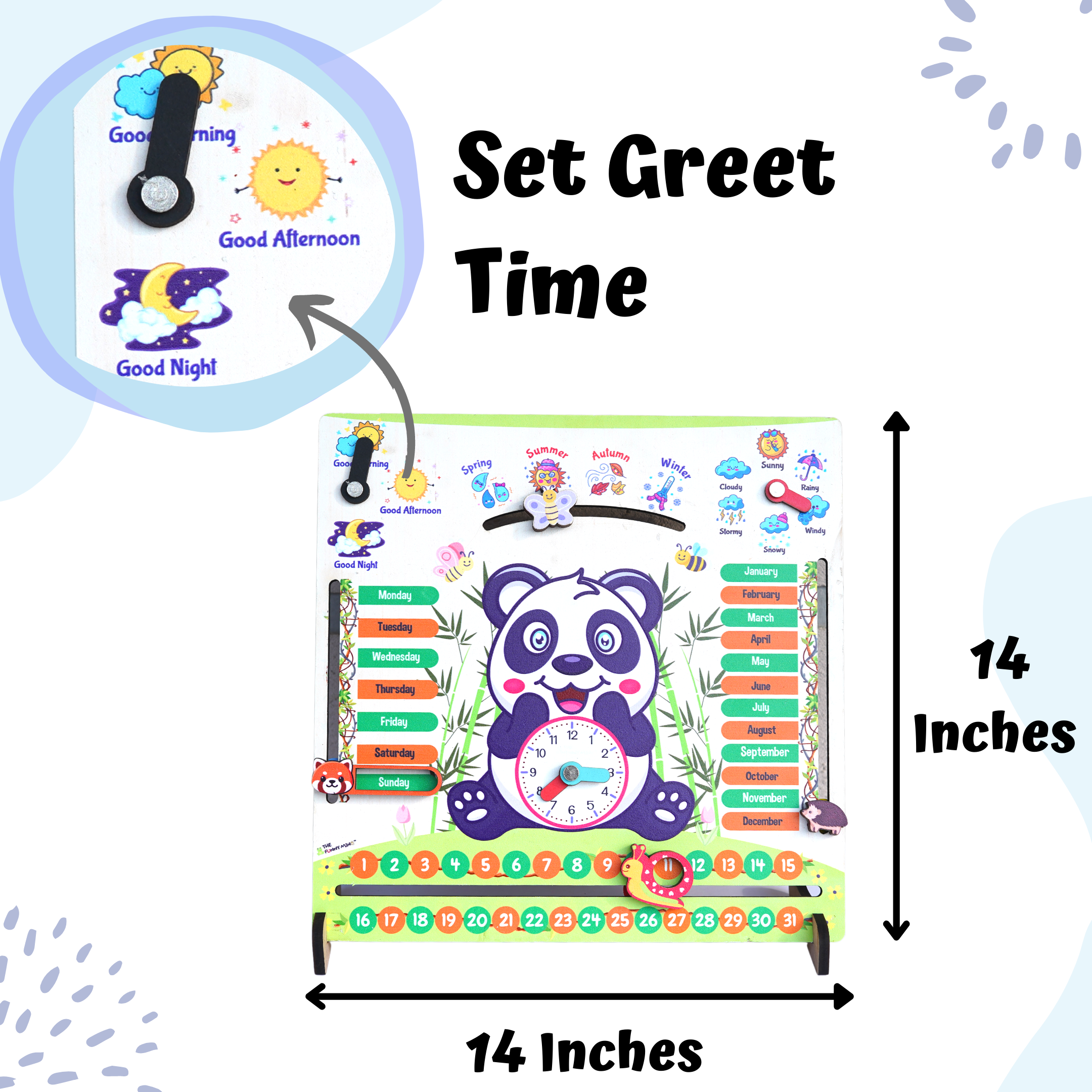Panda Teaching Clock and Calendar - Image 3