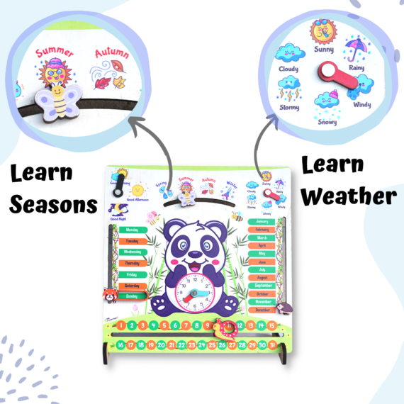Panda Teaching Clock and Calendar - Image 4