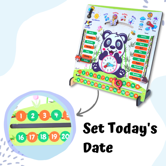 Panda Teaching Clock and Calendar - Image 6