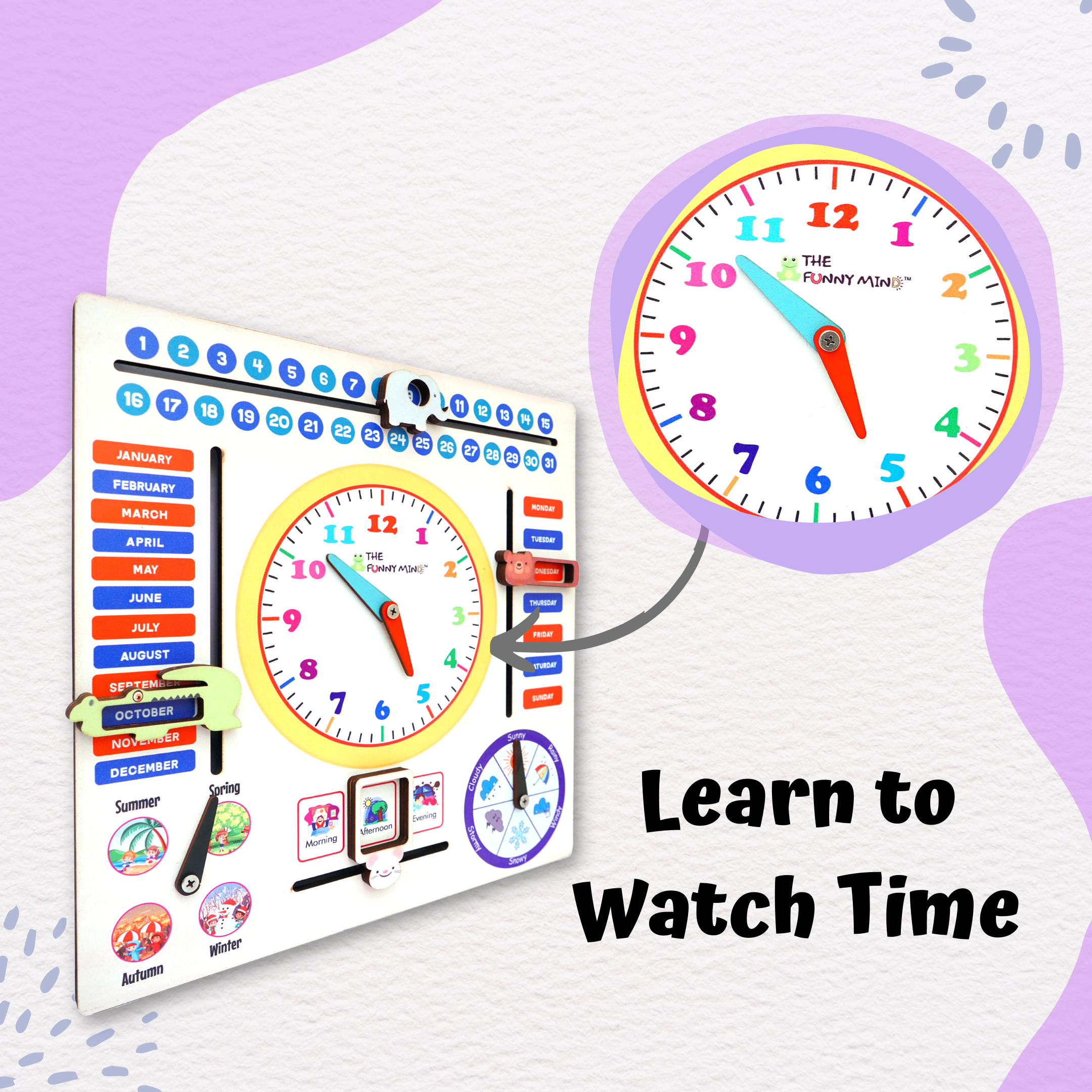 Jumbo Teaching Clock and Calendar - Image 5