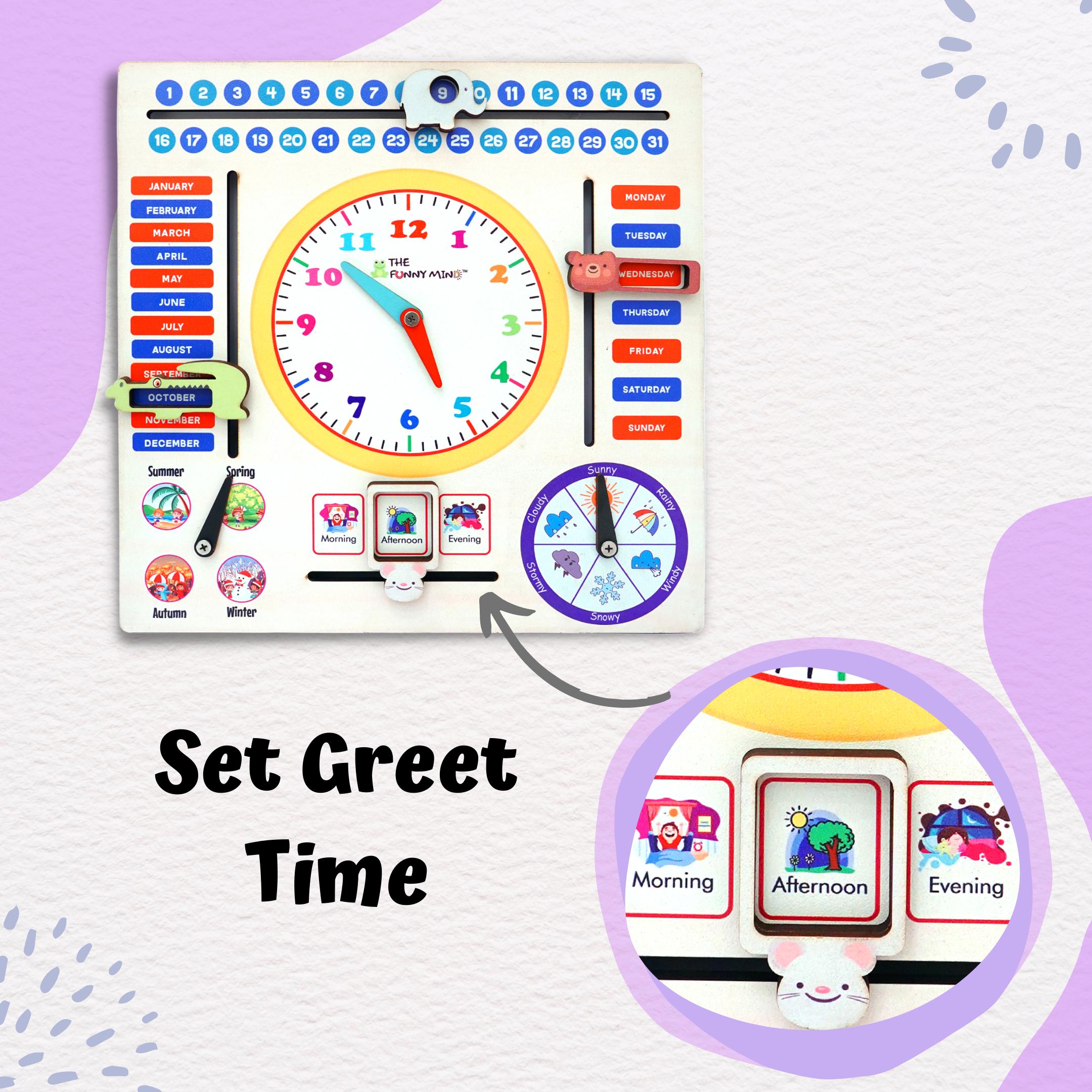 Jumbo Teaching Clock and Calendar - Image 7