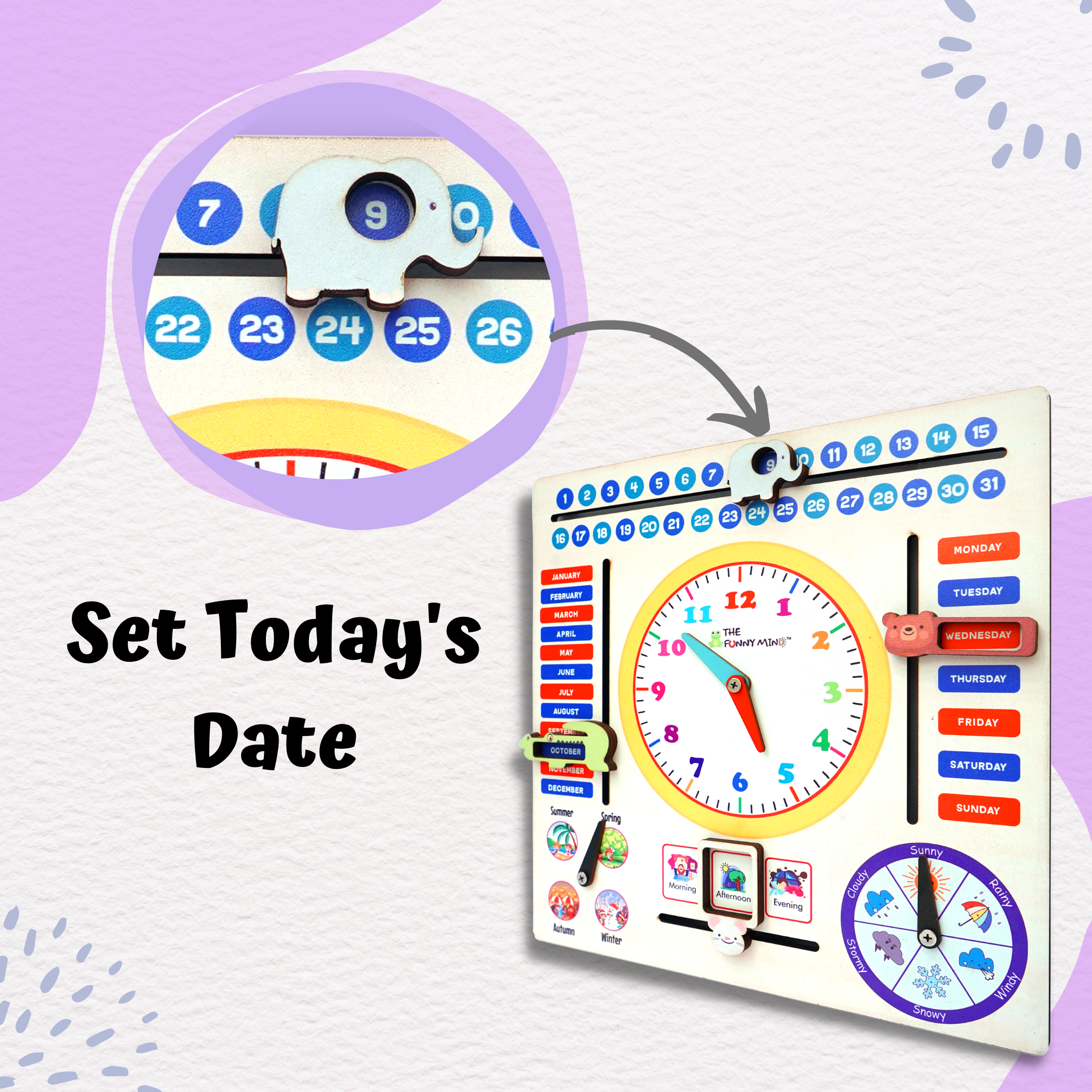 Jumbo Teaching Clock and Calendar - Image 9