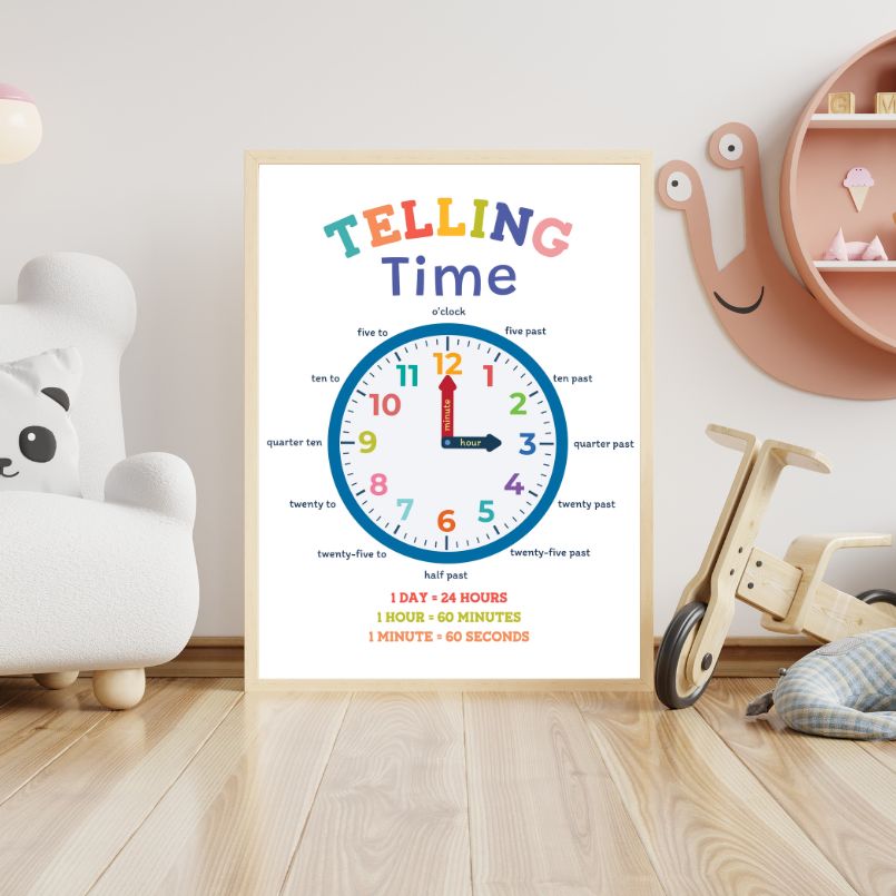 Telling Time Wood Print Nursery Wall Art - Image 2