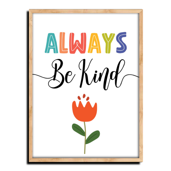 Always Be Kind Wood Print Nursery Wall Art - Image 6
