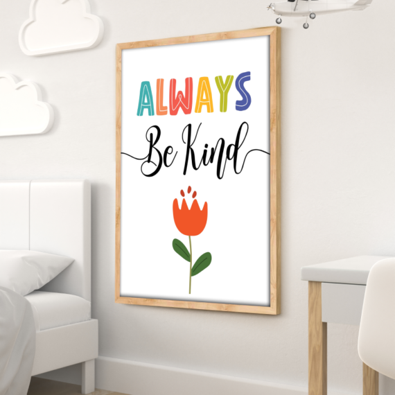 Always Be Kind Wood Print Nursery Wall Art - Image 7