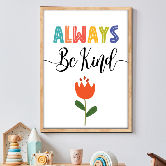 Always Be Kind Wood Print Nursery Wall Art - Image 9
