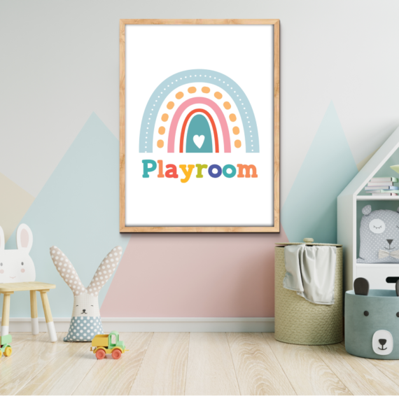 Playroom Colorful Wood Print Nursery Wall Art - Image 8