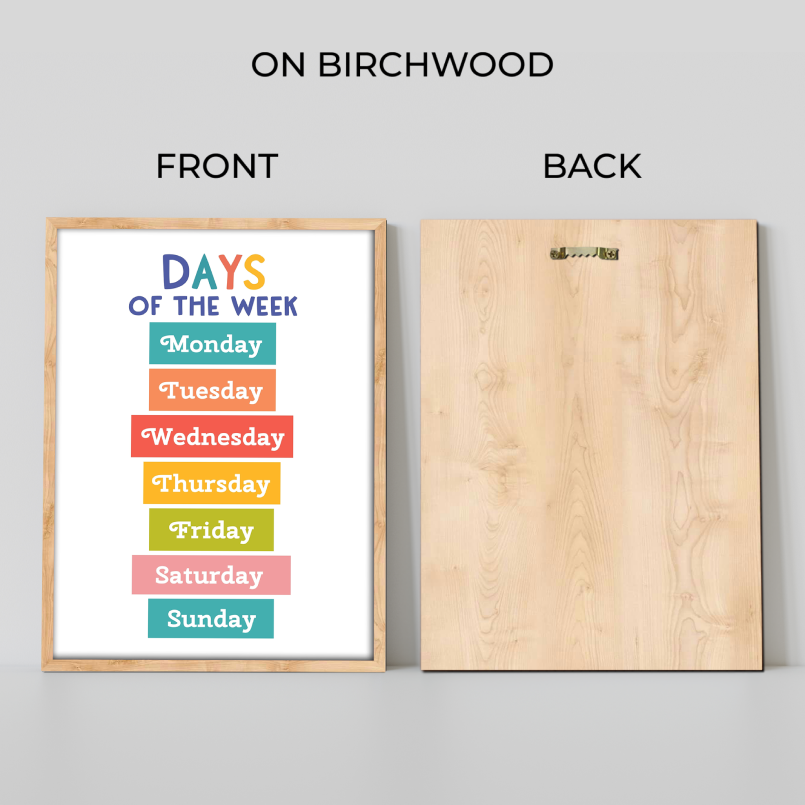 Days Of The Week Colorful Wood Print Nursery Wall Art - Image 3