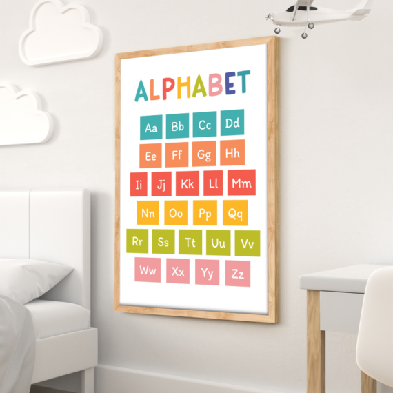 Alphabet Colorful Wood Print Nursery Wall Art - Image 7