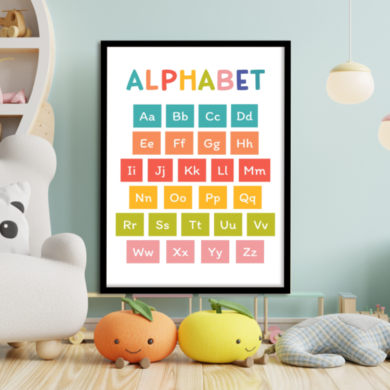 Alphabet Colorful Wood Print Nursery Wall Art - Image 8