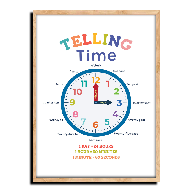 Telling Time Wood Print Nursery Wall Art - Image 12