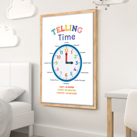 Telling Time Wood Print Nursery Wall Art - Image 7