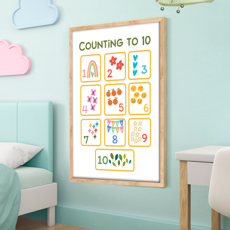 Counting To 10 Wood Print Nursery Wall Art - Image 7