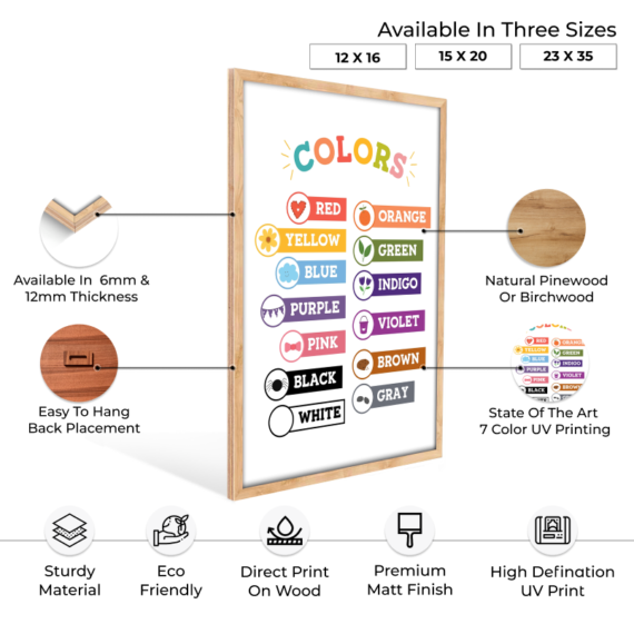 Colors Wood Print Nursery Wall Art - Image 6