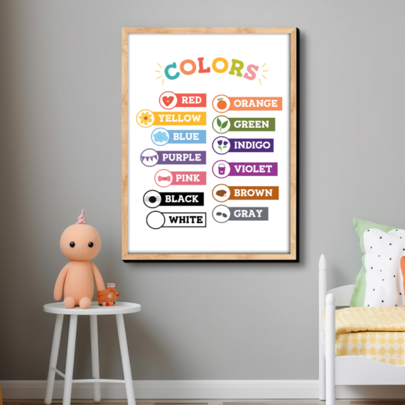 Colors Wood Print Nursery Wall Art - Image 9