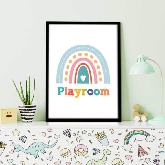 Playroom Colorful Wood Print Nursery Wall Art - Image 10
