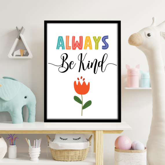 Always Be Kind Wood Print Nursery Wall Art - Image 11