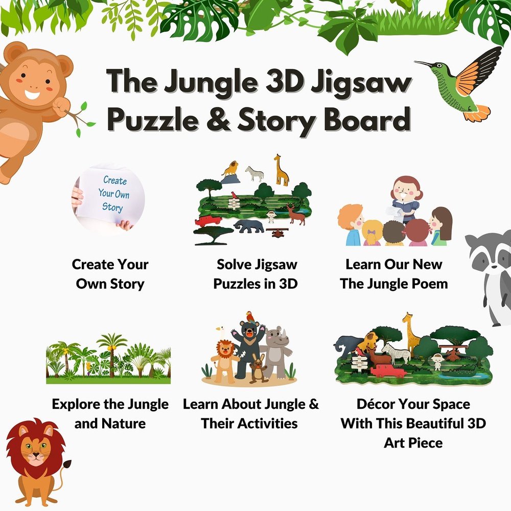 The Jungle 22 Pieces 3D Theme Story Board - Image 4