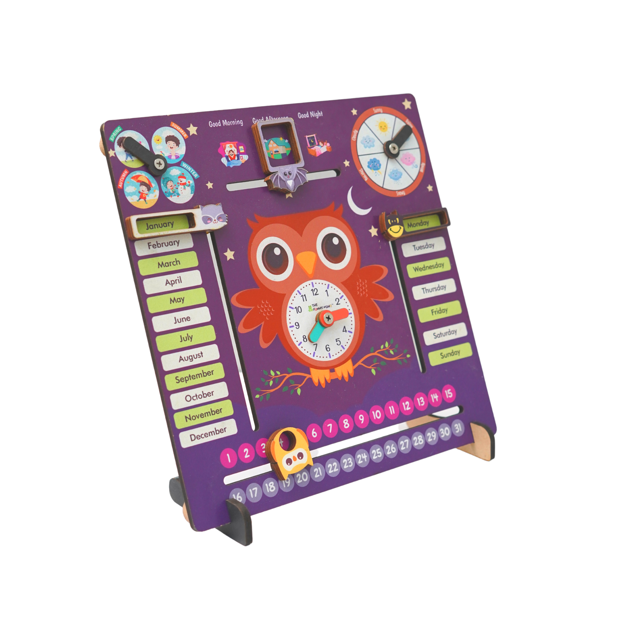 Owl Teaching Clock and Calendar - Image 2