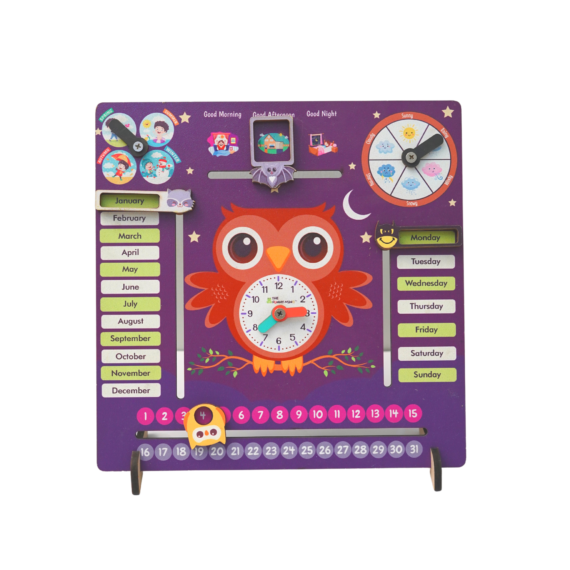 Owl Teaching Clock and Calendar - Image 3