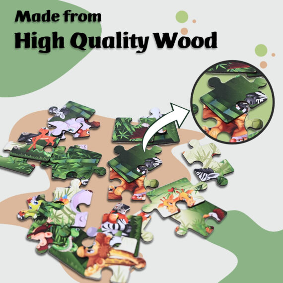 Animals Jungle Theme Jigsaw Wooden Puzzles  6 Reviews - Image 3