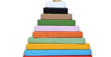 Triangle Colorful Wooden Stacking Tower